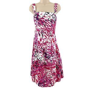 Pink Purple Painted Print Cotton Sundress Size 20W 2X Summer Dress Plus Size New